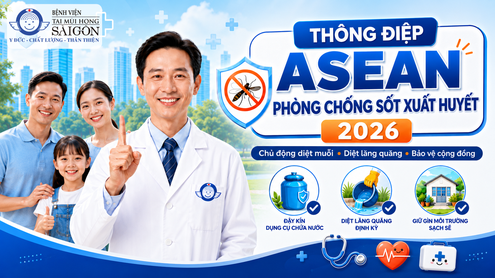 Hưởng ứng Ngày ASEAN phòng, chống sốt xuất huyết năm 2026: Chủ động diệt muỗi, diệt lăng quăng để bảo vệ sức khỏe cộng đồng缩略图